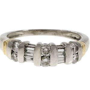 14 karat gold, diamond, ring, white, gold, and yellow gold